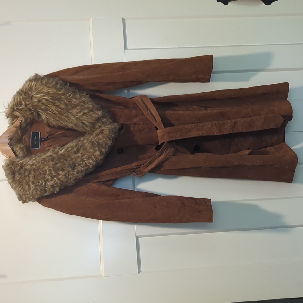 Women's Le Chateau Suede Trench Coat Size M